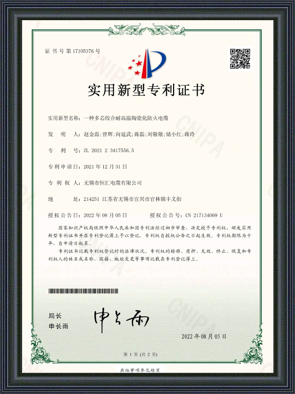 Gebrauchsmuster-Patentzertifikat