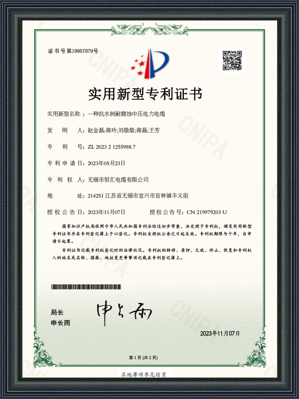 Gebrauchsmuster-Patentzertifikat